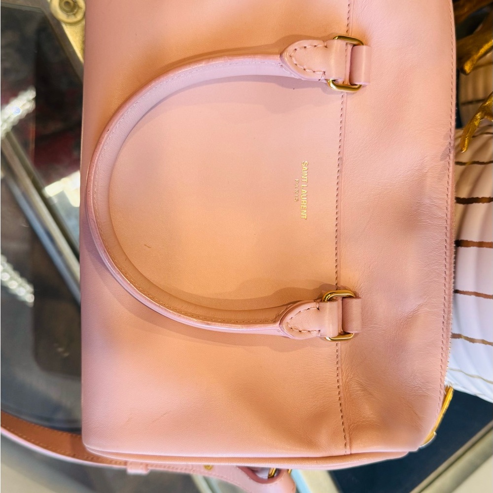 Yves Saint Laurent Classic Baby Convertible Duffel in Light Pink Calfskin